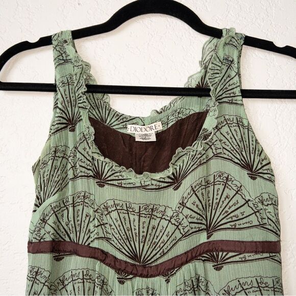 Diodore x Anthropologie Green Mai Ogi Mini Dress Size 6 - Picture 2 of 8